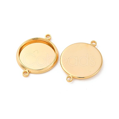 Brass Connector Cabochon Settings KK-F898-21C-G-1