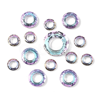 16Pcs 3 Styles Electroplate Glass Linking Rings GLAA-YW0005-28D-1