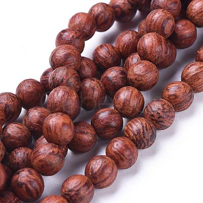 Wood Beads Strands WOOD-F008-03-C-1