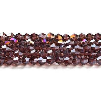 Transparent Electroplate Glass Beads Strands EGLA-A039-T4mm-B05-1