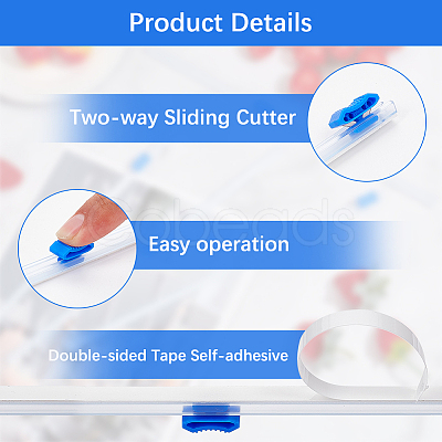 Plastic Reusable Cling Film Slide Cutter AJEW-CP0007-87A-1