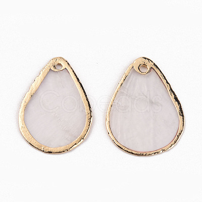Natural Capiz Shell Pendants SSHEL-R144-04-1