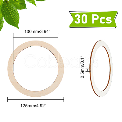 Unfinished Wooden Pieces Rings Shape DIY-WH0349-06-1