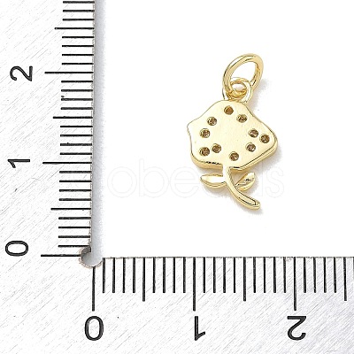 Brass with Rhinestone Charms KK-CBAD872-01G-07-1