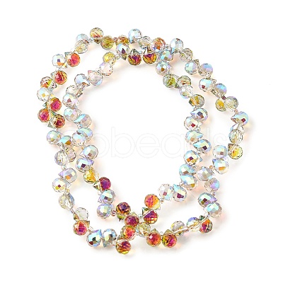Electroplate Glass Beads Strands EGLA-D030-17Y-1
