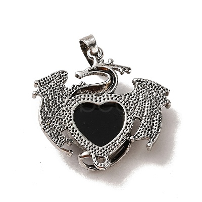 Natural Obsidian Heart Pendants KK-K331-01AS-05-1