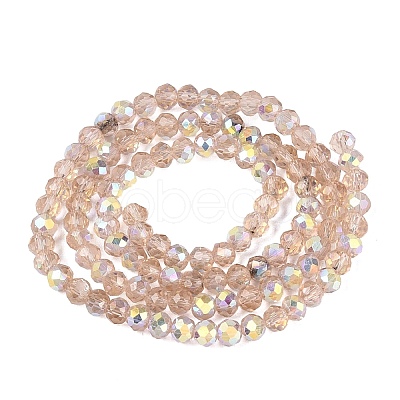 AB Color Plated Transparent Glass Rondelle Beads Strands EGLA-T029-4mm-10D-1