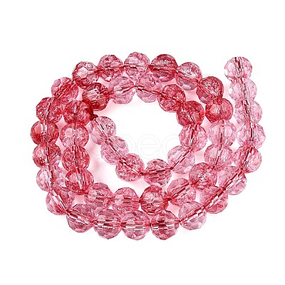 Crackle Transparent Glass Beads Strands GLAA-N068-06A-04-1