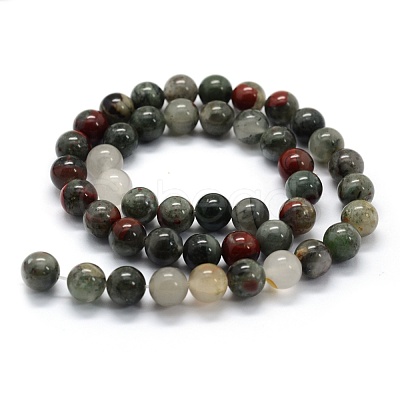 Natural African Bloodstone Beads Strands X-G-G763-08-6mm-1