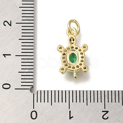 Rack Plating Brass Micro Pave Cubic Zirconia Pendants X-KK-K373-14G-1