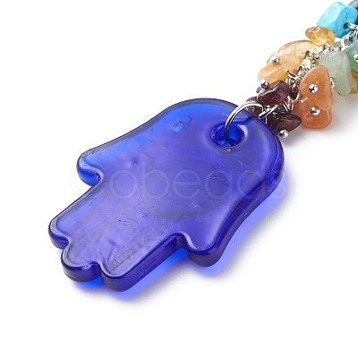 Handmade Lampwork Evil Eye Pendant Decoration HJEW-JM00773-01-1