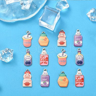 30Pcs 6 Styles Alloy Enamel Pendants ENAM-CJ0003-51-1