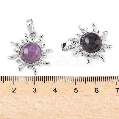 Natural Amethyst Pendants G-F786-08P-27-1