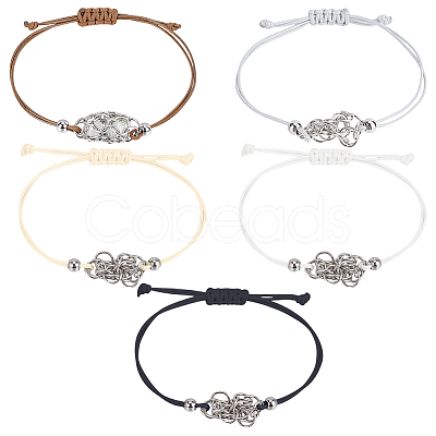 10Pcs 5 Colors 304 Stainless Steel Macrame Pouch Bracelet Making for Stone Holder AJEW-UN00038-1