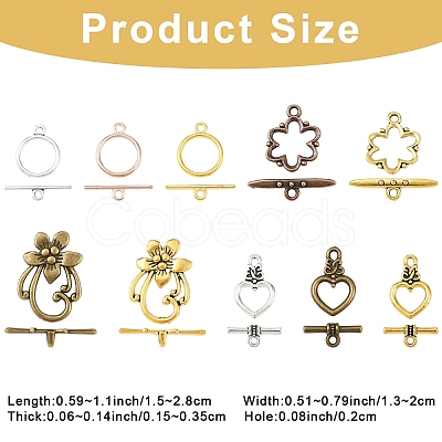 Alloy Toggle Clasps TIBEB-YW0002-03-1