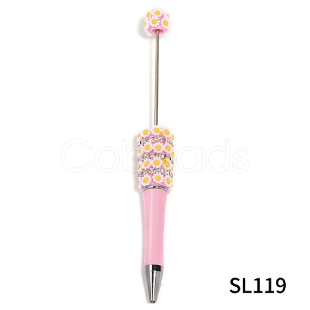 5Pcs Sunflowers Plastic Beadable Pens PW-WGD1334-02-1