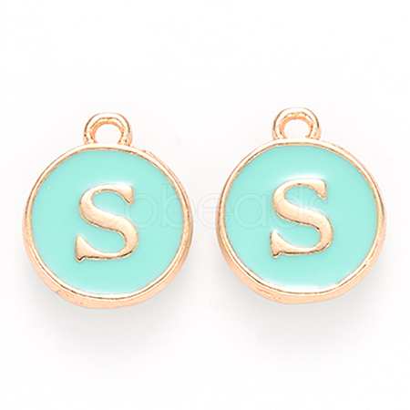 Golden Plated Alloy Enamel Charms ENAM-S118-05S-1