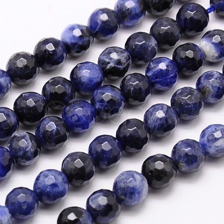 Natural Sodalite Beads Strands G-G542-6mm-28-1