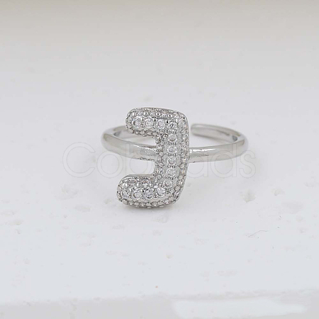 Brass Micro Pave Clear Cubic Zirconia Cuff Rings FS-WG17FF6-10-1
