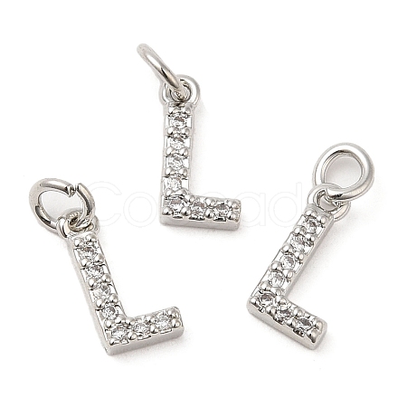 Brass Micro Pave Grade AAA Cubic Zirconia Charms ZIRC-P067-11P-L-NR-1