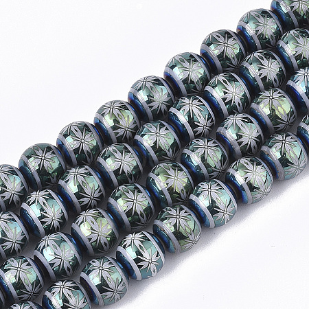 Electroplate Glass Beads Strands X-EGLA-S177-10A-04-1
