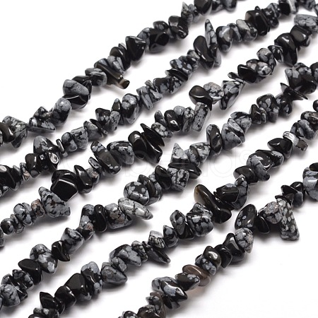 Snowflake Obsidian Chip Bead Strands G-M205-23-1