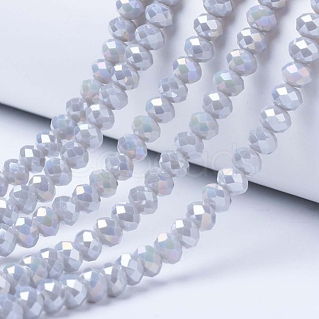 Electroplate Glass Beads Strands EGLA-A034-P8mm-B11-1