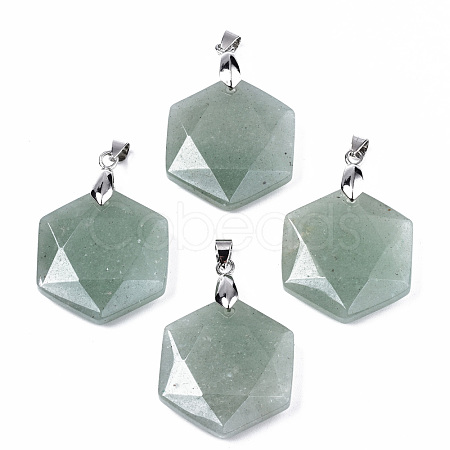 Natural Green Aventurine Pendants G-T131-27D-1