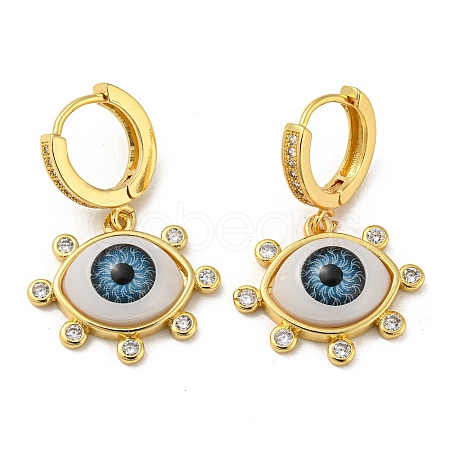 Eye Golden Brass Dangle Hoop Earrings EJEW-A033-04G-02-1