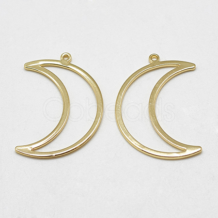Brass Open Back Bezel Pendants KK-N200-018-1