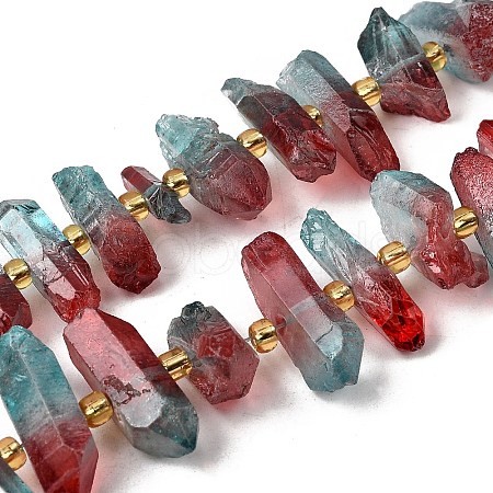 Electroplated Natural Quartz Crystal Beads Strands G-F800-D16-1