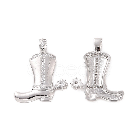 Rack Plating Brass Micro Pave Cubic Zirconia Pendants KK-C008-30P-1