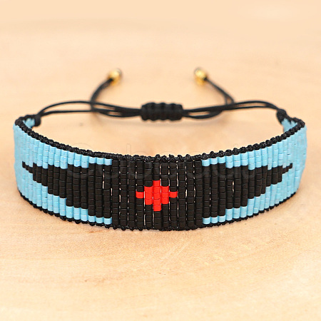 Gothic Glass Seed Beaded Braided Bead Bracelets for Women KY2534-1
