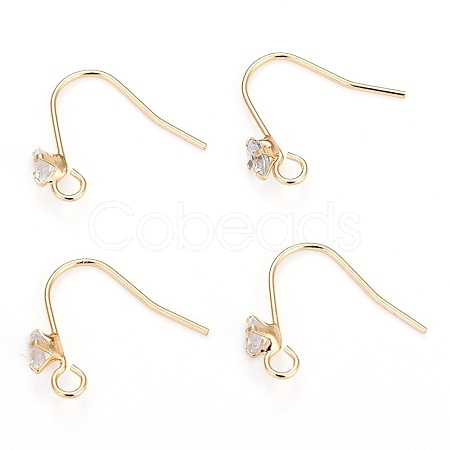 Brass Earring Hooks X-KK-I681-14G-1