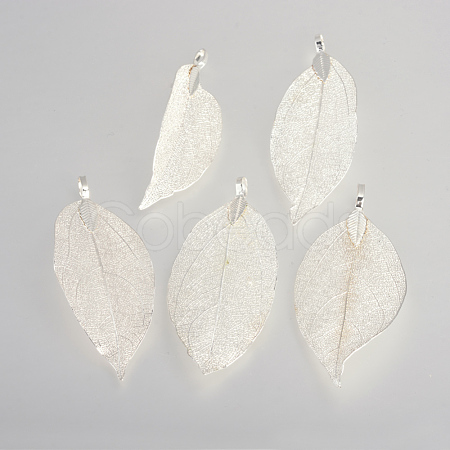 Electroplated Natural Leaf Big Pendants X-IFIN-Q119-03A-1