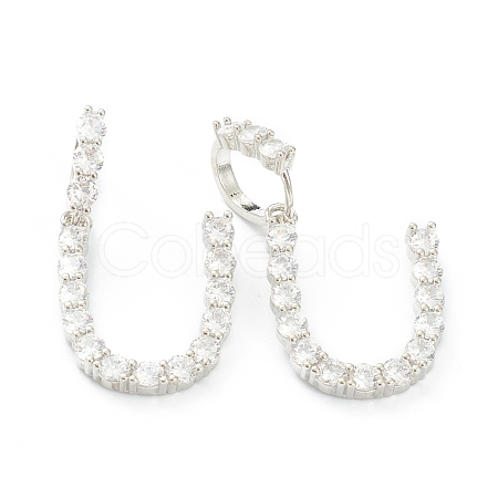 Brass Micro Pave Clear Cubic Zirconia Pendants ZIRC-J039-18P-U-1