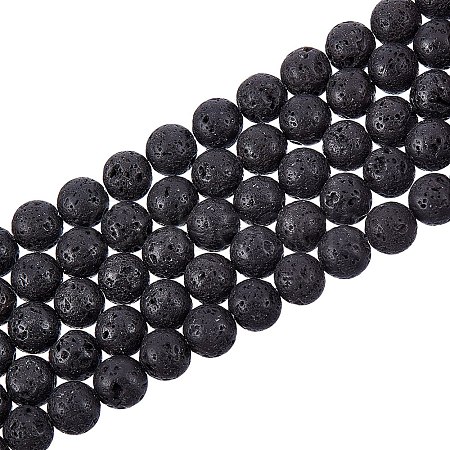 Synthetic Lava Rock Beads Strands X-G-S277-8mm-01-1