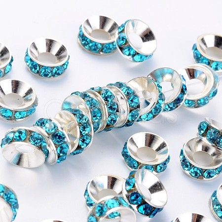 Brass Rhinestone Spacer Beads RB-A020-9mm-03S-1