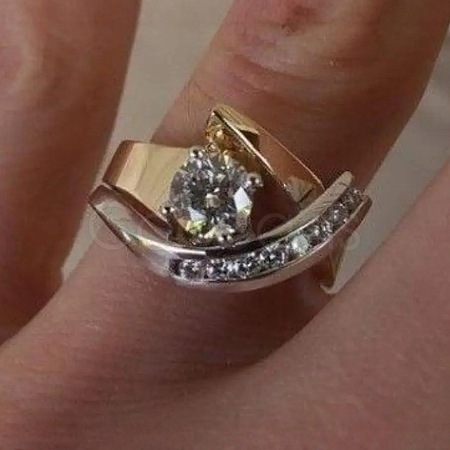 Brass Micro Pave Clear Cubic Zirconia Finger Rings FS-WG8456F-02-1