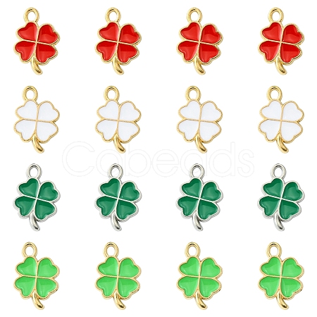 16Pcs 4 Colors Rack Plating Alloy Enamel Pendants ENAM-FS0001-76-1