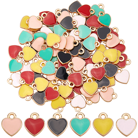 100Pcs Alloy Enamel Charms ENAM-SP0001-06-1
