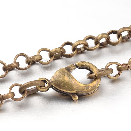 Iron Cross Chain Rolo Chain Necklace Making NJEW-JN01384-03-1
