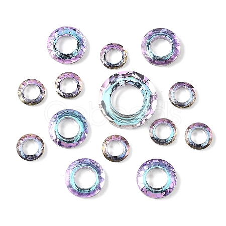 16Pcs 3 Styles Electroplate Glass Linking Rings GLAA-YW0005-28D-1