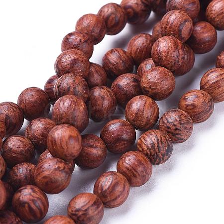 Wood Beads Strands WOOD-F008-03-C-1