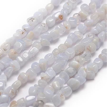 Natural Blue Lace Agate Beads Strands G-F465-03-1