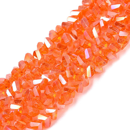 Electroplate Transparent Glass Beads Strands EGLA-Q139-01A-A10-1