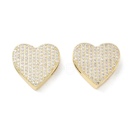 Rack Plating Brass Micro Pave Cubic Zirconia Slide Charms CU-CBA01AA-27G-1