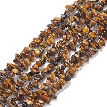 Natural Tiger Eye Chips Beads Strands F012-2-1