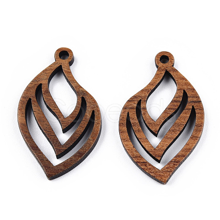 Natural Walnut Wood Pendants WOOD-T023-17-1