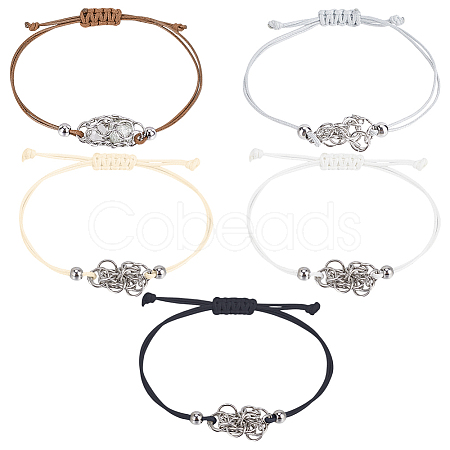 10Pcs 5 Colors 304 Stainless Steel Macrame Pouch Bracelet Making for Stone Holder AJEW-UN00038-1